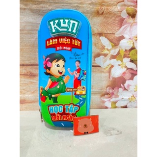 Hộp bút Kun bọc vải hình 3D có đèn phát sáng quà tặng sữa kun