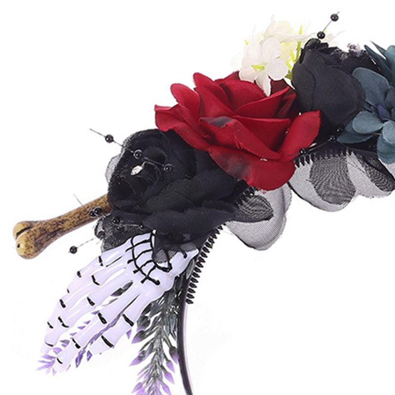 Flgo Băng Đô Hóa Trang Halloween Hình Bộ Xương Đầu Lâu Kinh Dị Nhiều Màu Sắc