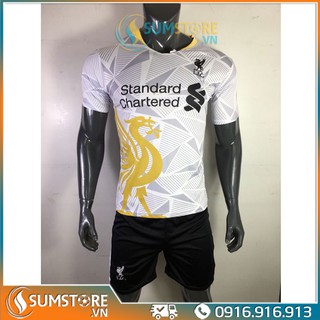 Bộ đồ đá banh CLB Liverpool trắng 2020
