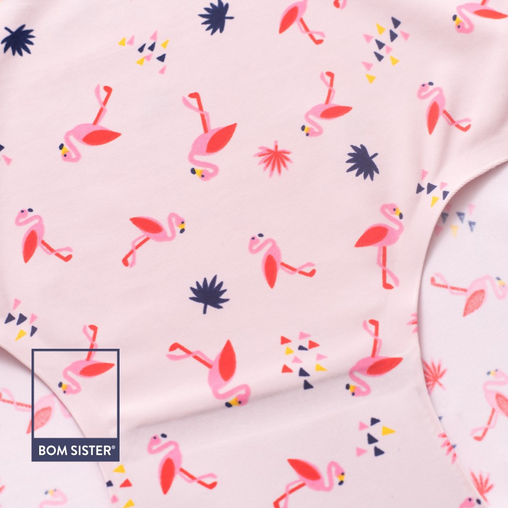 [Mã FAMALLT5 giảm 15% đơn 150k] Quần lót su đúc ép viền hoạ tiết hồng hạc lưng vừa BOM SISTER Q1220 | BigBuy360 - bigbuy360.vn