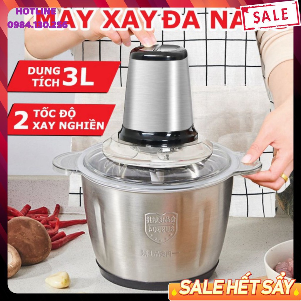 (SẴN HÀNG) Máy Xay Thịt Perfect Cối Inox 4 Lưỡi Đa Năng, Công suất 300w, Máy Xay Cho Gia Đình