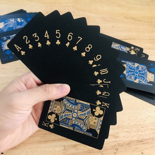 Bộ Bài Tây Poker Nền Đen Cao Cấp Chọn Màu – Bài Tây Nhựa PVC Chống Thấm Nước Màu Đen