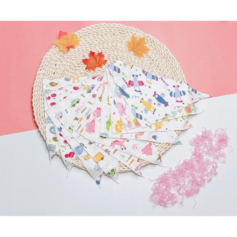 Yếm tam giác xô nhật 4 lớp cho bé