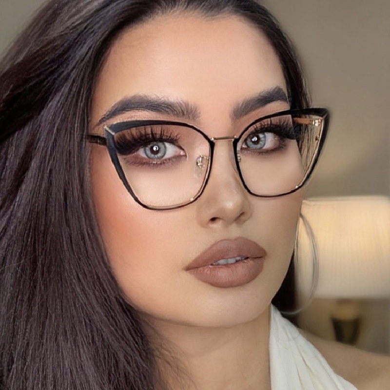Kính Mát Mắt Mèo Gọng Kim Loại Chống Bức Xạ