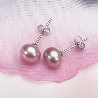 Bông tai ngọc trai nhân tạo, Khuyên tai ngọc trai nhân tạo chốt bạc Minh Hang Jewelry