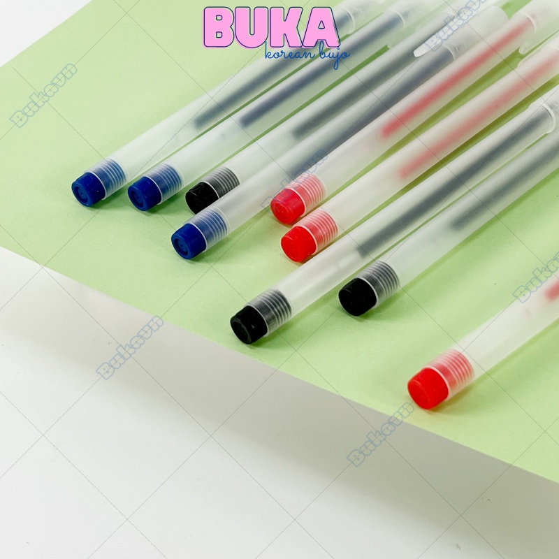 Bút gel Buka bút gel đen resun bút bi nước đen xanh đỏ mực khô nhanh ngòi 0,5mm combo 20-100 chiếc