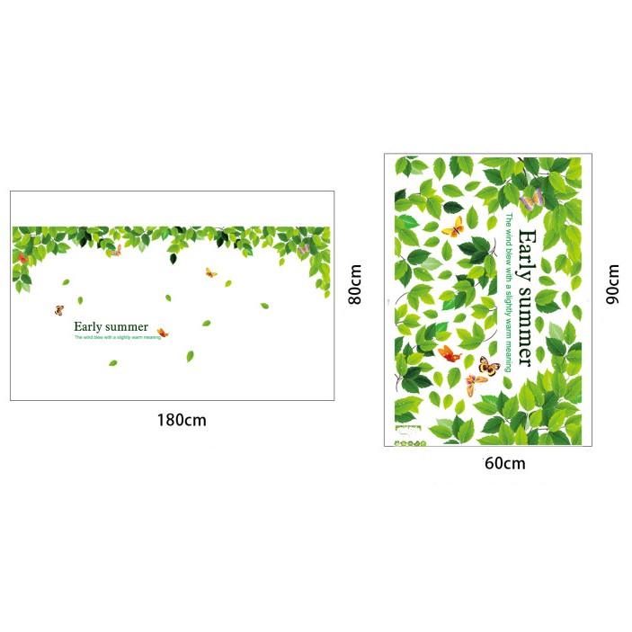 Decal trang trí tường Lá Rơi cùng Bướm