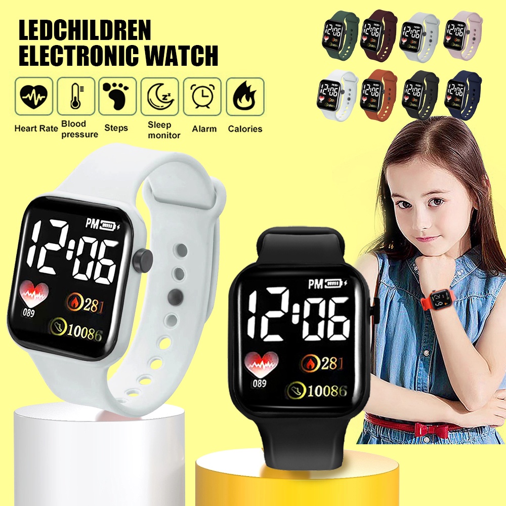 Đồng Hồ điện Tử Dành Cho Trẻ Em Màn Hình LED Phát Sáng Quà Tặng Ngày Lễ Sáng Tạo Đồng Hồ đeo Tay Học Sinh Thời Trang Chịu Nhiệt ở Nhiệt độ Cao.