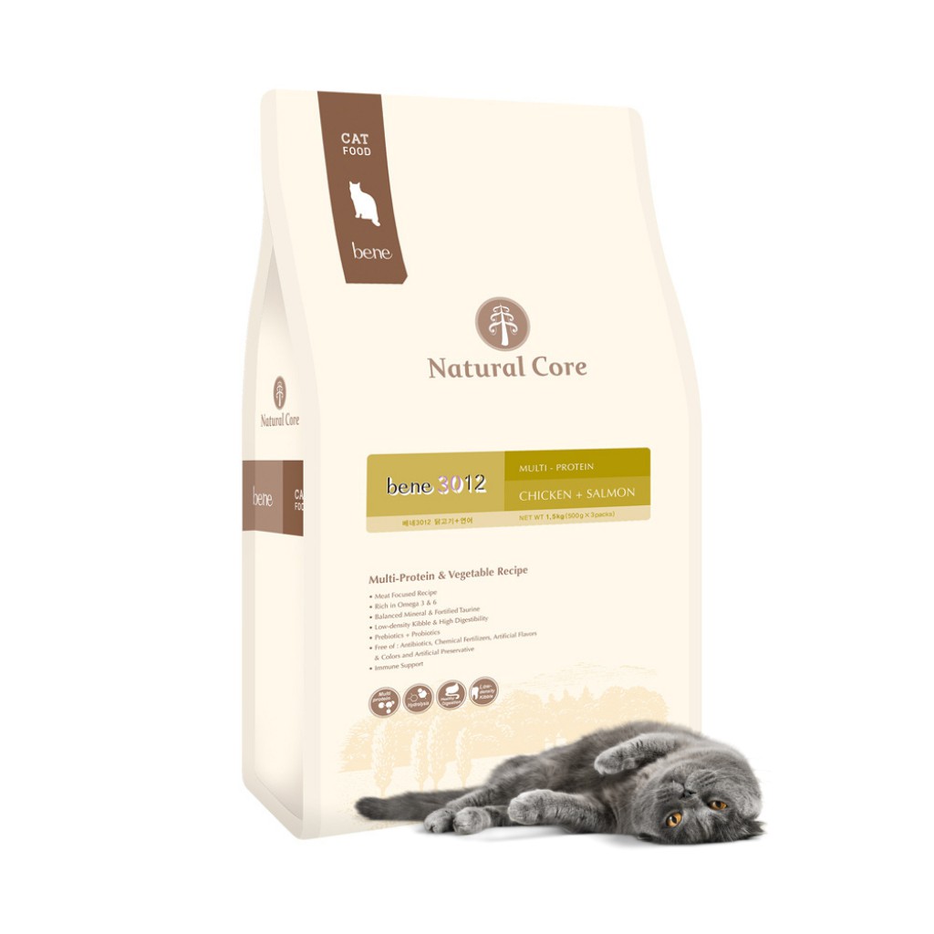 1.5kg Thức ăn cho mèo Natural Core C3 Bene 3012 [Vị Thịt gà & Cá hồi]