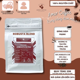 Gu truyền thống - cà phê robusta blend nguyên chất 100% gói 500gr, cafe rang xay mộc, pha phin, pha máy - amor coffee