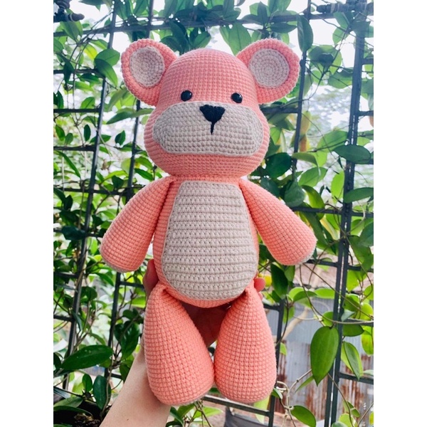 Gấu Bearbrick Nhồi Bông Bằng Len Dễ Thương Làm Quà Tặng - Thú Bông Handmade Đan Móc Thủ Công Bằng Tay