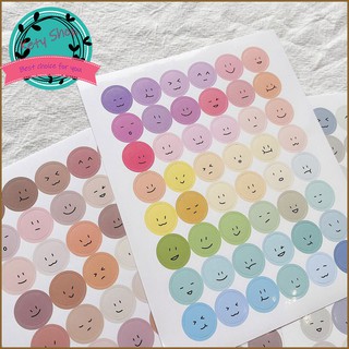 Set 48 sticker tròn biểu tượng cảm xúc annami siêu dễ thương dùng trang trí sổ tay