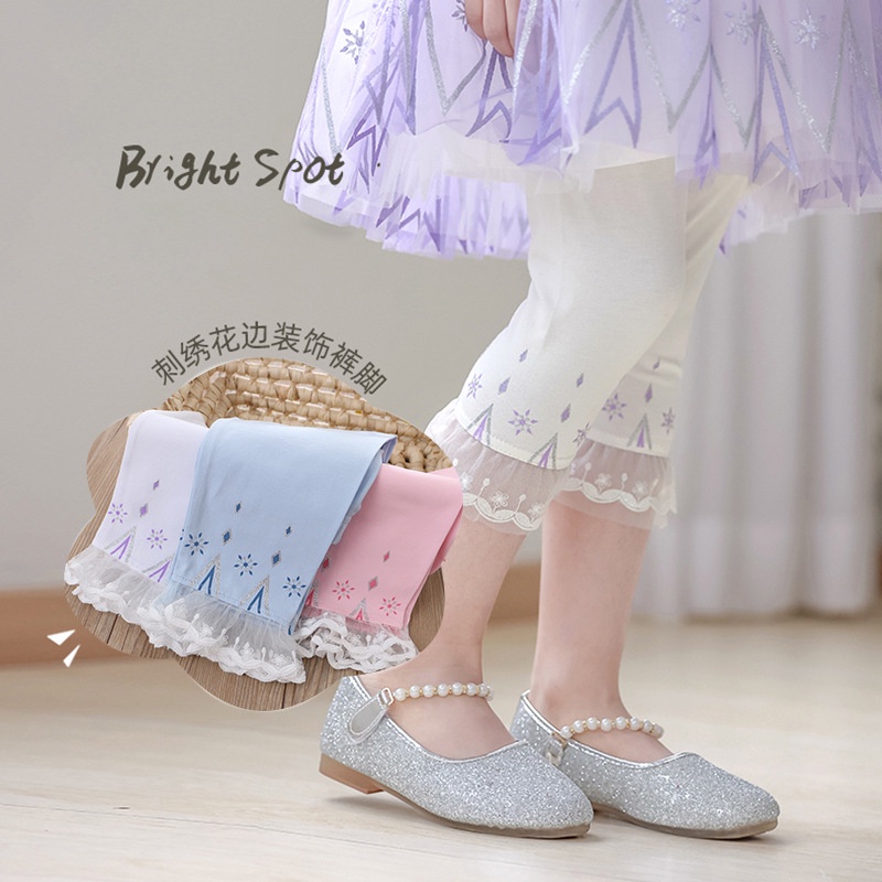 Quần Legging Lửng In Họa Tiết Công Chúa Băng Giá Thời Trang Hàn Quốc Hàng Mới Dành Cho Bé Gái 2022