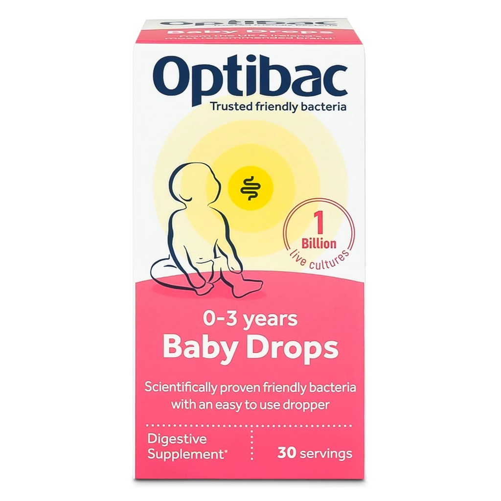 Men vi sinh Optibac Probiotics Baby Drops, bảo vệ đường ruột, tăng đề kháng dạng giọt sử dụng trong 30 ngày 10ml