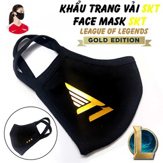 Khẩu Trang Vải 2 Lớp Đen Cho Game Thủ Hâm Mộ Faker Phiên Bản Gold Edition Đặc Biệt SKT T1 Có Clip Đeo Thực Tế