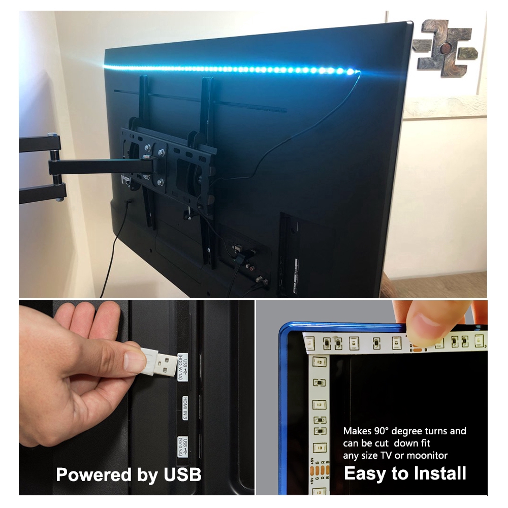 Dây đèn LED 2835 có cổng USB chiều dài 0.5m/1m/2m trang trí TV cho giáng sinh