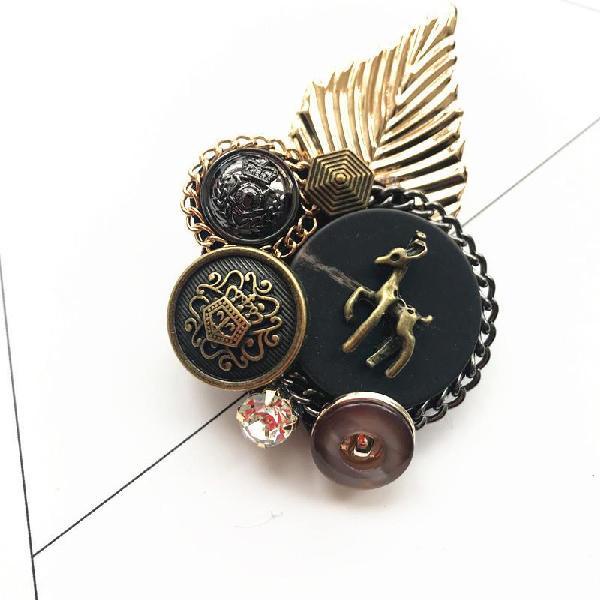 Trâm Cài Áo Hình Hoa Trà Và Nơ Đính Ngọc Trai Phong Cách Vintage Sang Trọng 5 Cái