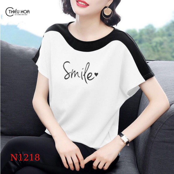 Áo Thun Nữ Đơn Giản Thiều Hoa N1218
