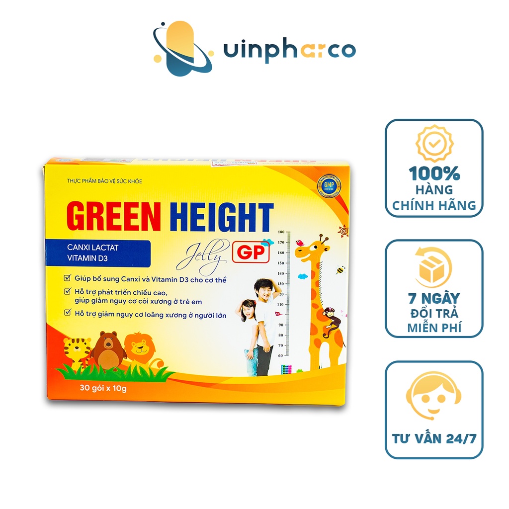 Thạch hỗ trợ tăng chiều cao Green Height Hộp 30 gói x 10g