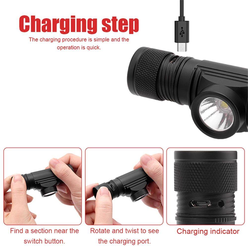 YOLA Đèn Pin Đội Đầu 1000LM Sạc USB Chống Nước