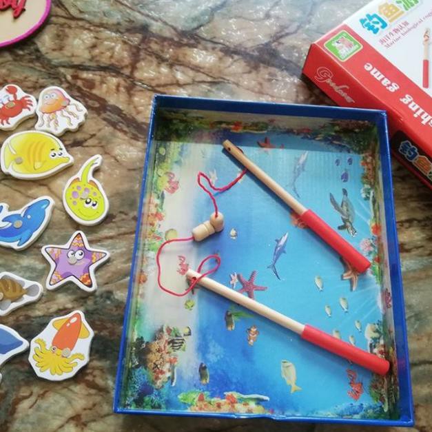 Đồ Chơi Câu Cá Bằng Gỗ 34 Sinh Vật Biển Có Nam Châm Cho Bé 2 3 4 Tuổi Phát Triển Vận Động - BEOSMART