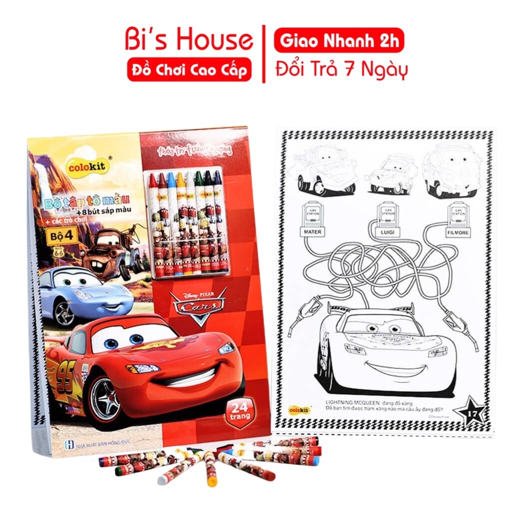 Bộ bút màu và tập tô màu cho bé nhiều mẫu ( chọn mẫu ) - đồ chơi thông minh Bi House