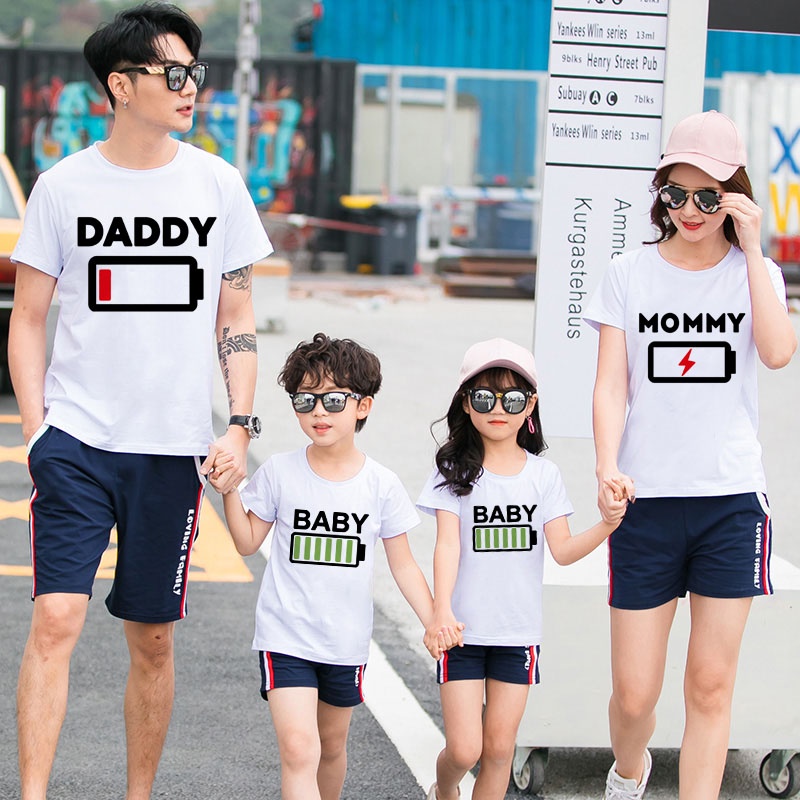 Áo Thun Gia Đình In Chữ Ngộ Nghĩnh Cho Mẹ Và Bé