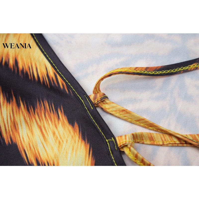 Đầm Hai Dây Dáng Dài Hở Lưng In Hoạ Tiết Hổ Trẻ Trung Xinh Xắn