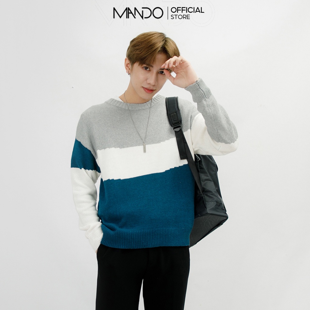 Áo Len Nam MANDO Dài Tay Form Rộng 3 Màu Chất Len Co Giãn Tốt Cổ Tròn Kiểu Dáng Basic Unisex Thời Trang Hàn Quốc ALN001