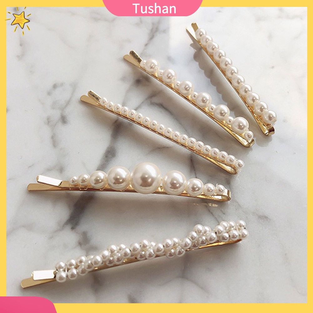 Kẹp tóc đính ngọc trai giả thời trang phù hợp làm quà tặng cho nữ/ bé gái