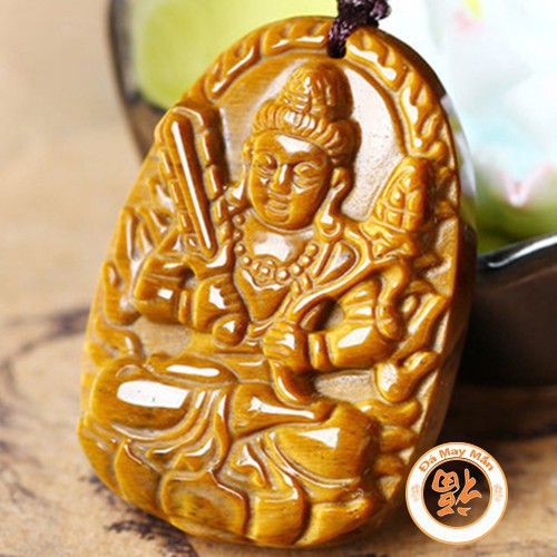 ♥️Freeship 99k TQ_Mặt Dây Chuyền Hư Không Tạng Bồ Tát Mắt Hổ Vàng Nhí