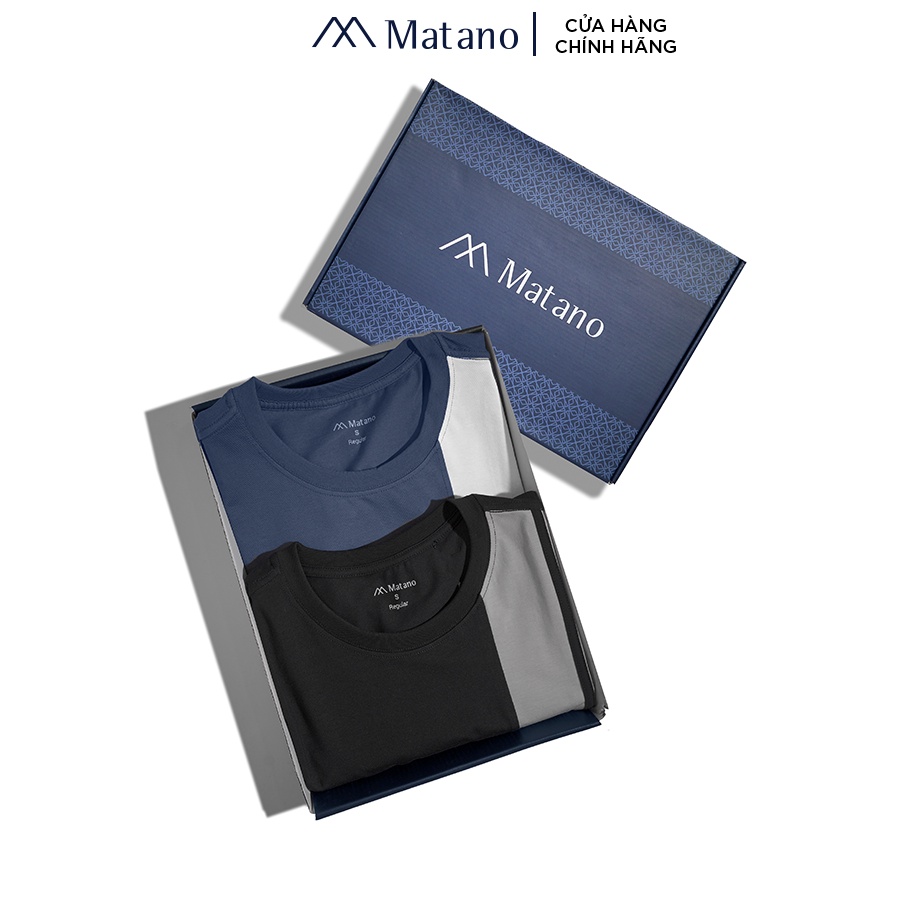 Áo Thun Nam MATANO AT062 cổ tròn phối dọc, ngắn tay đơn giản dễ mặc vải cotton 4 chiều đẹp, thoáng mát, co giãn