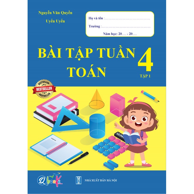 Sách - Combo Bài Tập Tuần Toán và Tiếng Việt 4 - Tập 1 (2 cuốn)