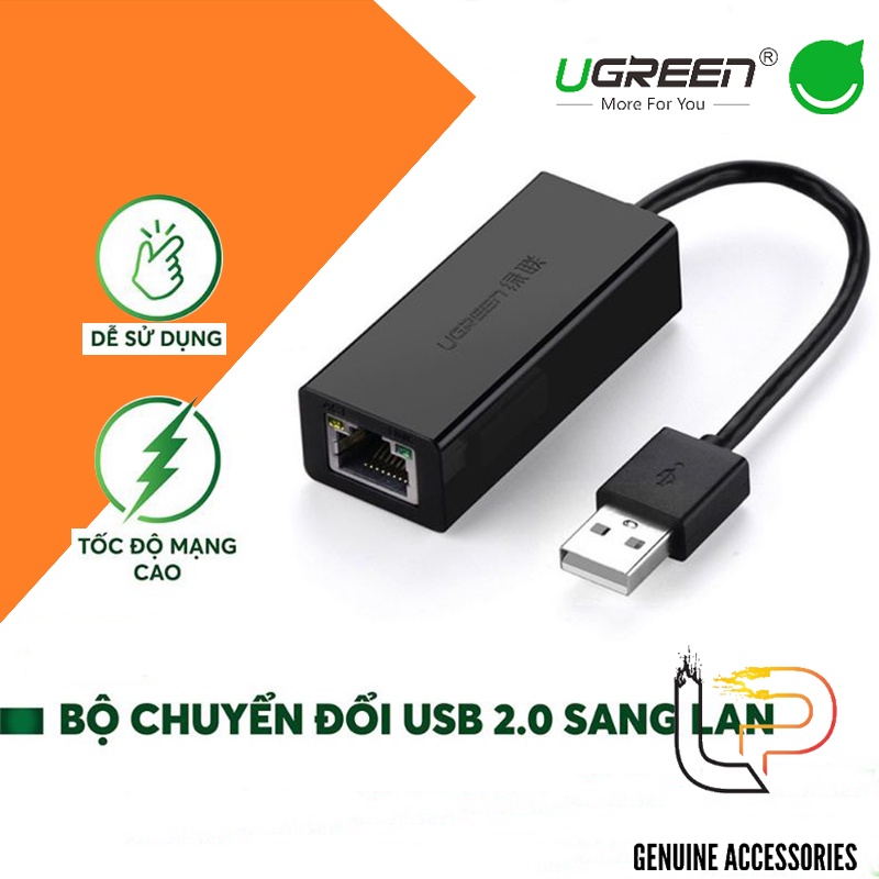 Cáp chuyển USB 2.0 to Lan Ugreen -  Adapter chuyển đổi USB 2.0 ra cổng mạng LAN RJ45 Ugreen 20253 - Ugreen 20254