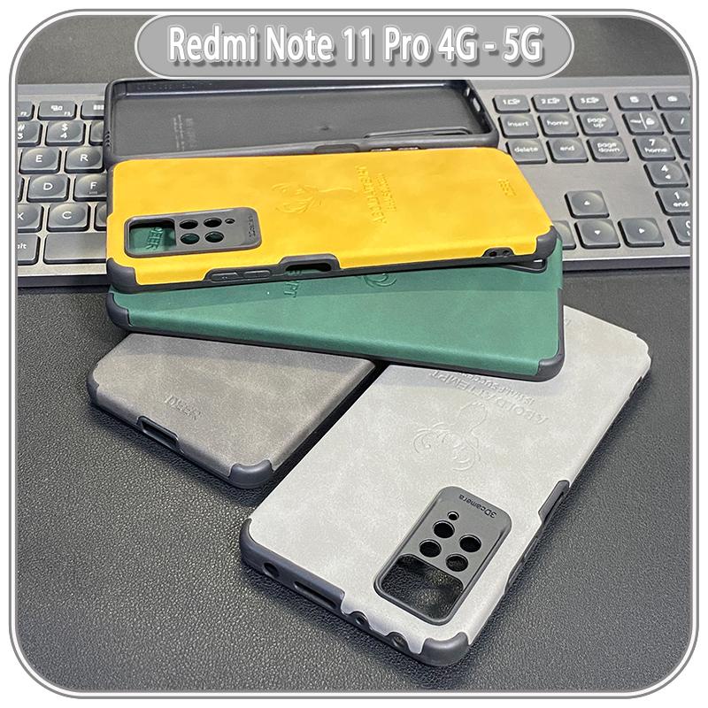 Ốp lưng cho Xiaomi Redmi Note 11 Pro 4G 5G bản quốc tế, Redmi Note 12 Pro 4G da hươu 4 góc chống sốc