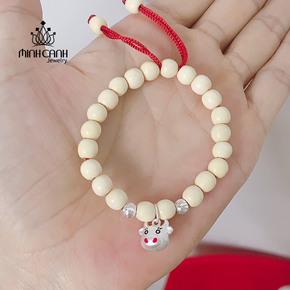 Vòng Dâu Tằm Charm Trâu Cười Bạc Ta Cho Bé Tuổi Sửu - Minh Canh Jewelry