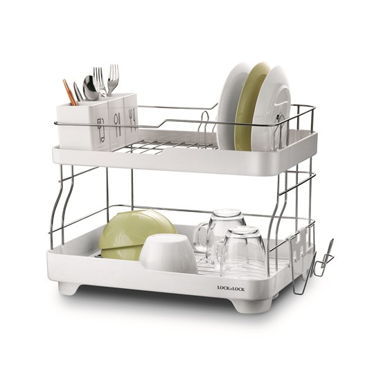 Kệ Chén Đĩa 2 Tầng Lock&Lock Dish Rack LDR2001 Trắng
