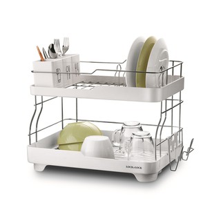 Kệ chén đĩa 2 tầng lock&lock dish rack ldr2001 trắng