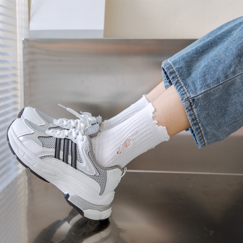 Vớ Cổ Cao Thiết Kế Đục Lỗ Thời Trang Xuân Thu Phong Cách Hàn Quốc Cho Nam Và Nữ