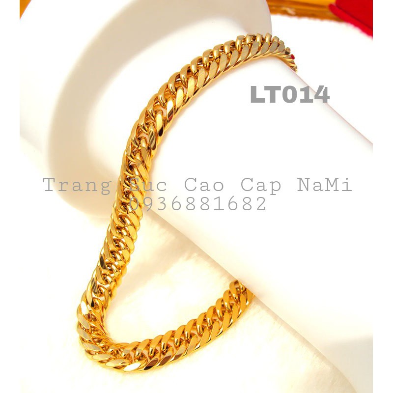 Lắc tay unisex LT014Titan bọc vàng và bạch kim (2 loại) 3 lớp kèm với lớp bóng bên ngoài độ bền màu trung bình từ 1-3 nă
