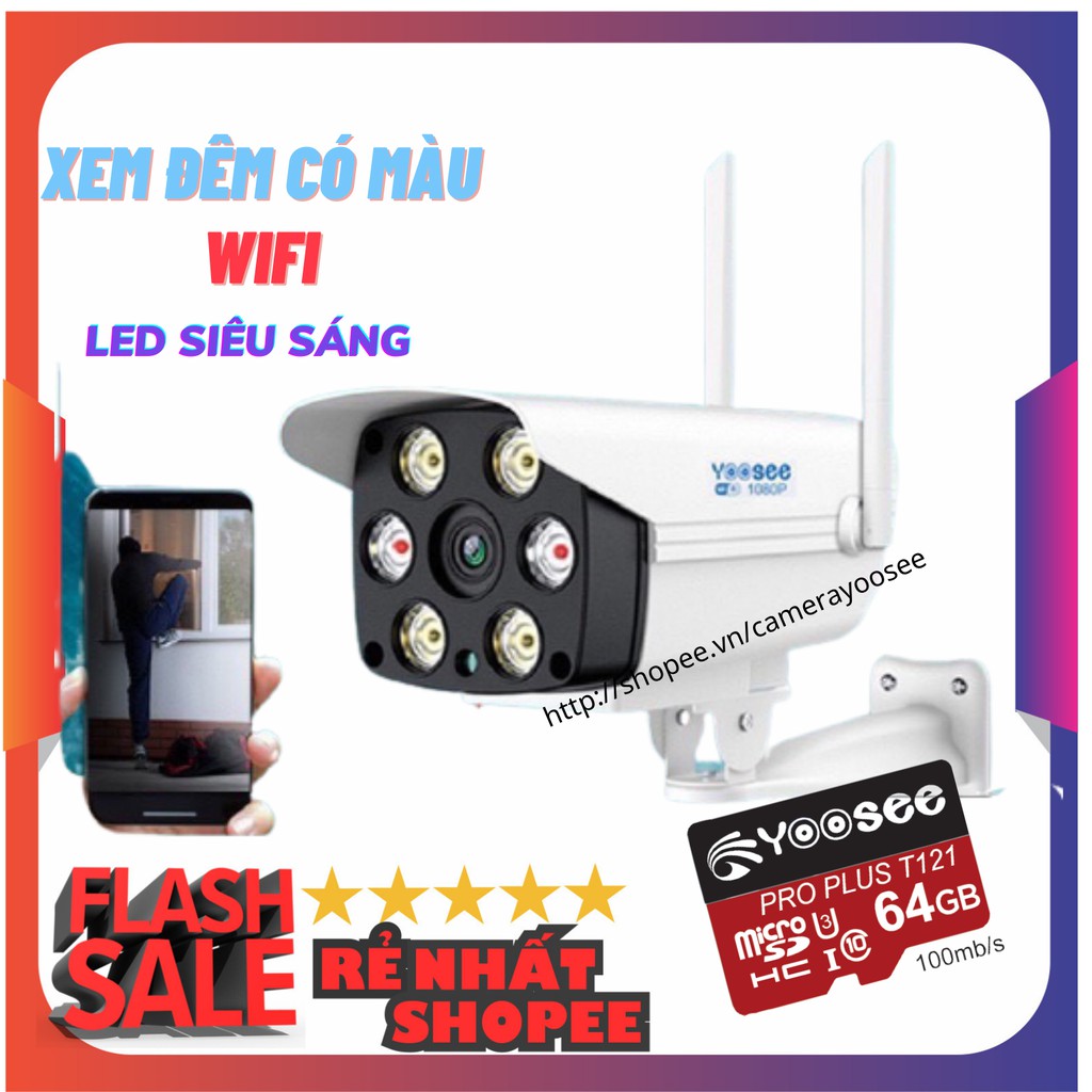 [Mã 267ELSALE hoàn 7% đơn 300K] Camera IP YooSee lắp ngoài trời - Xem đêm có màu QJ04 1080px