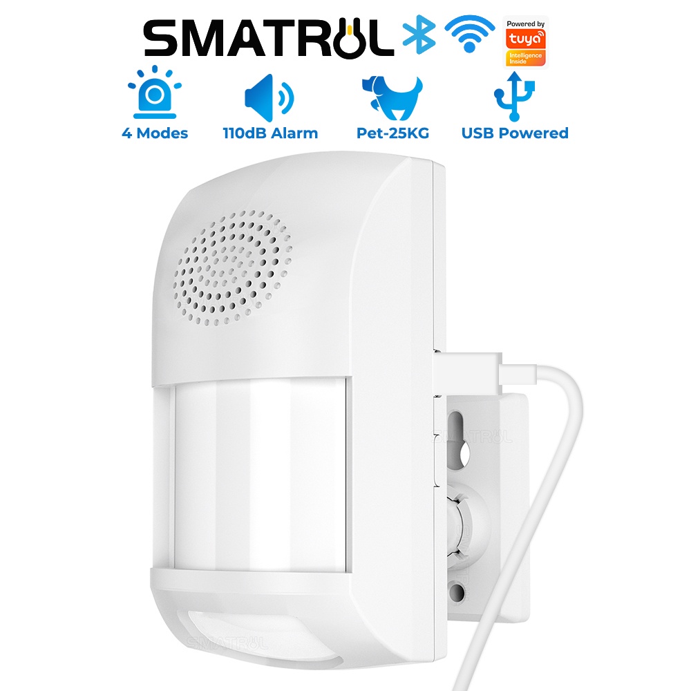 Thiết Bị Cảm Biến Chuyển Động Thông Minh SMATRUL Tuya WiFi PIR Usb Báo Động Vật Nuôi Điều Khiển Từ Xa Bằng Ứng Dụng Hẹn Giờ