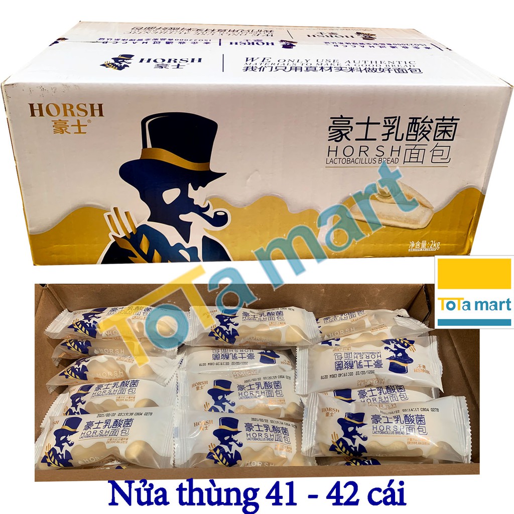 Bánh sữa chua Đài Loan ông già HORSH thùng 2kg. NSX ghi bên dưới.