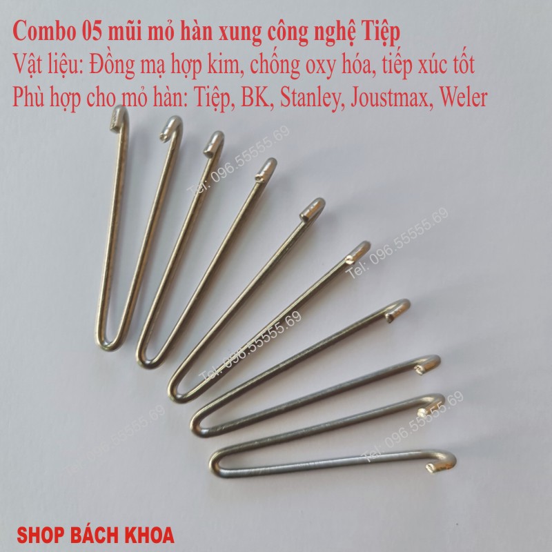 COMBO 5 Mũi mỏ hàn xung công nghệ Tiệp, đồng mạ hợp kim dùng cho mỏ hàn xung Tiệp, STANLEY, Việt Tiệp, Bách Khoa....