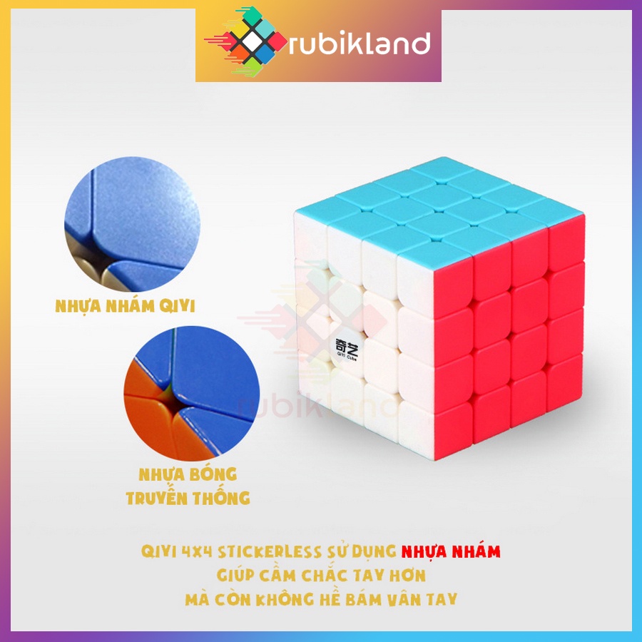 Rubik 4x4 QiYi QiYuan S Rubic 4 Tầng Stickerless Không Viền Cao Cấp Đồ Chơi Trí Tuệ