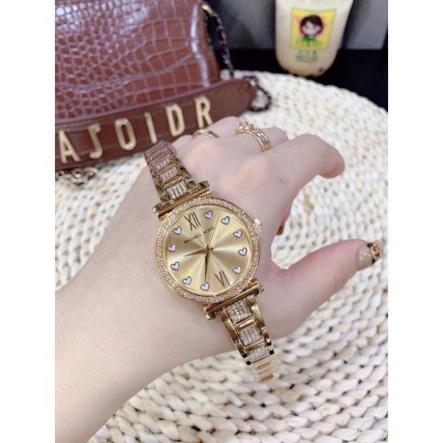 [Free Ship]  Đồng hồ nữ Michael kors dây thép không gỉ mặt đính đá cực xinh -Jun31watch