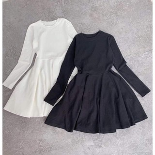 váy trơn dài tay dáng xoè basic Hs69