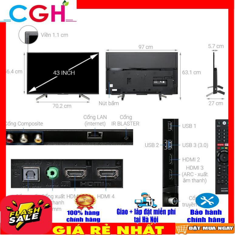Tivi Sony 43 inch Smart KDL-43W800G | BigBuy360 - bigbuy360.vn