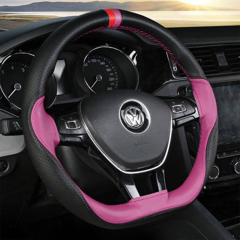 Vỏ bọc vô lăng xe hơi chất lượng cao ❉Bọc vô lăng xe hơi Volkswagen bằng da thật chống trượt tiện dụng❆