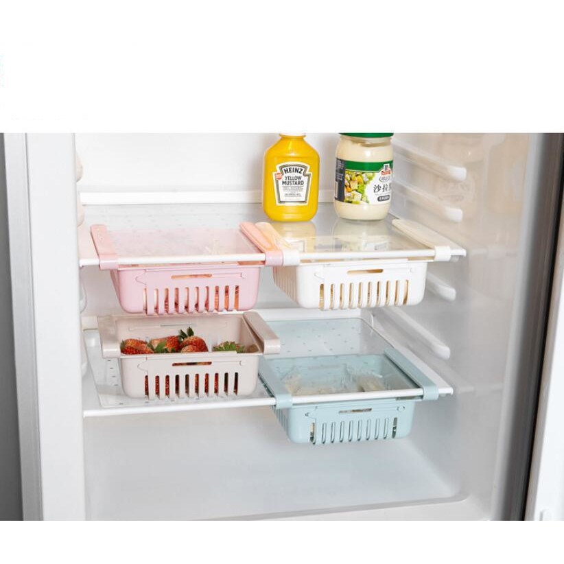 Giá đựng thực phẩm tiết kiệm diện tích thông minh cài tủ lạnh